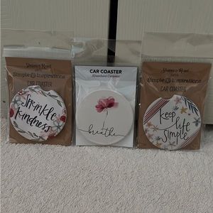 Set of 3 Cute Car Coasters!! Brand New!